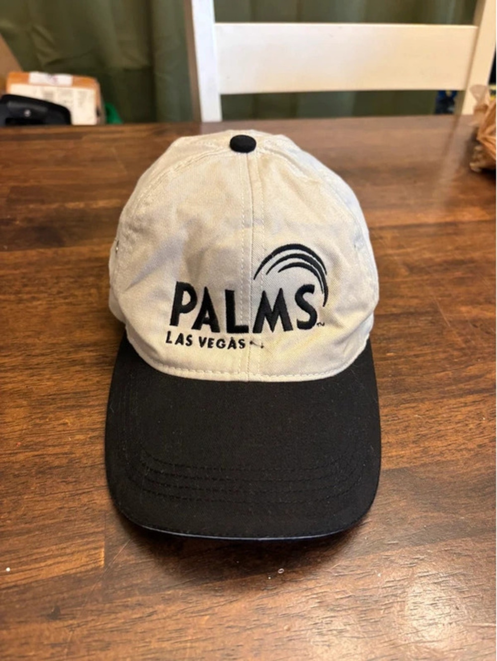 Palms Las Vegas Velocity Adjustable Baseball Hat Cap Tan Black Embroidered
